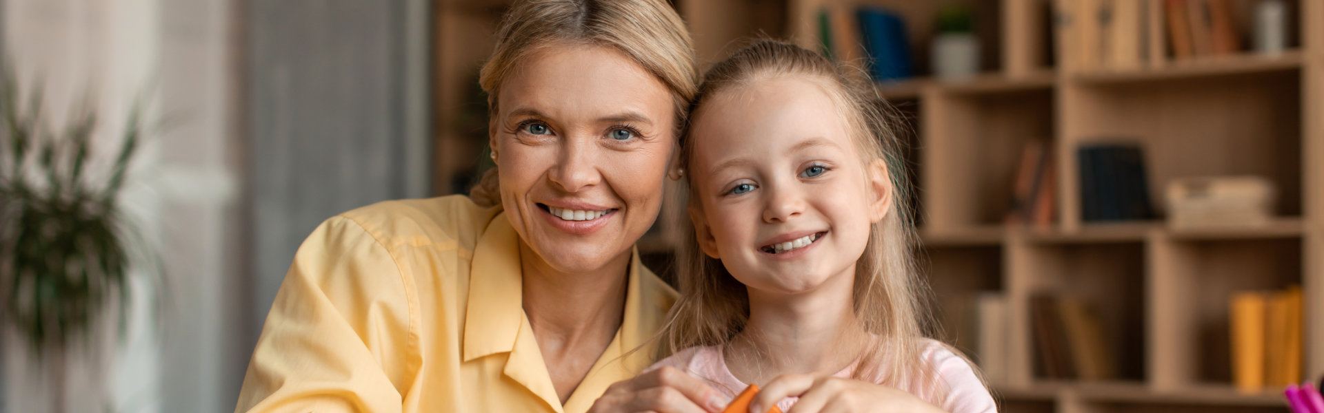 teacher with her student